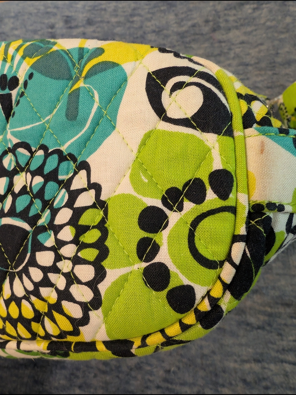 Vera Bradley Lime's Up Quilted Buckle Bag With Grommet Closure - Picture 6 of 11